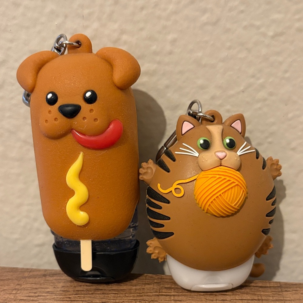 Corn dog and cat pocketbac holder hand sanitizers bath and body works